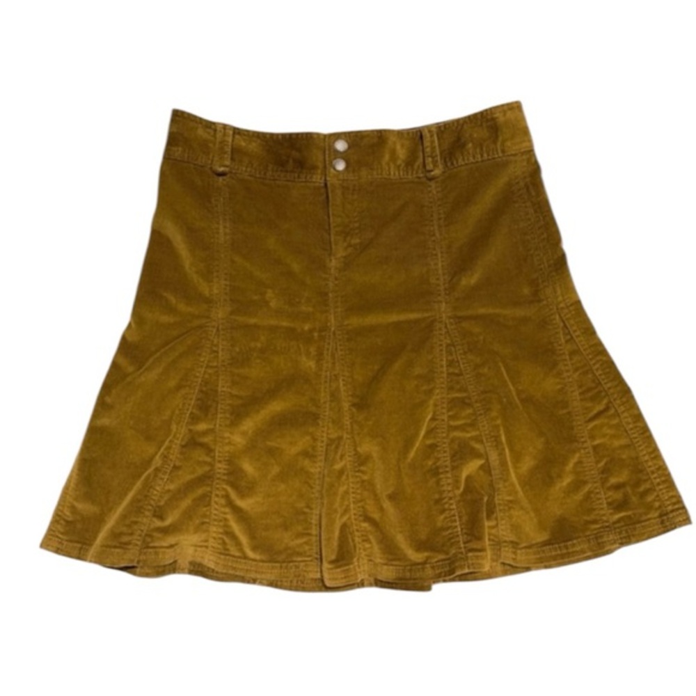 Athleta Whenever Cord Skirt Old Gold Corduroy Size 4 Stretch Adjustable Waist